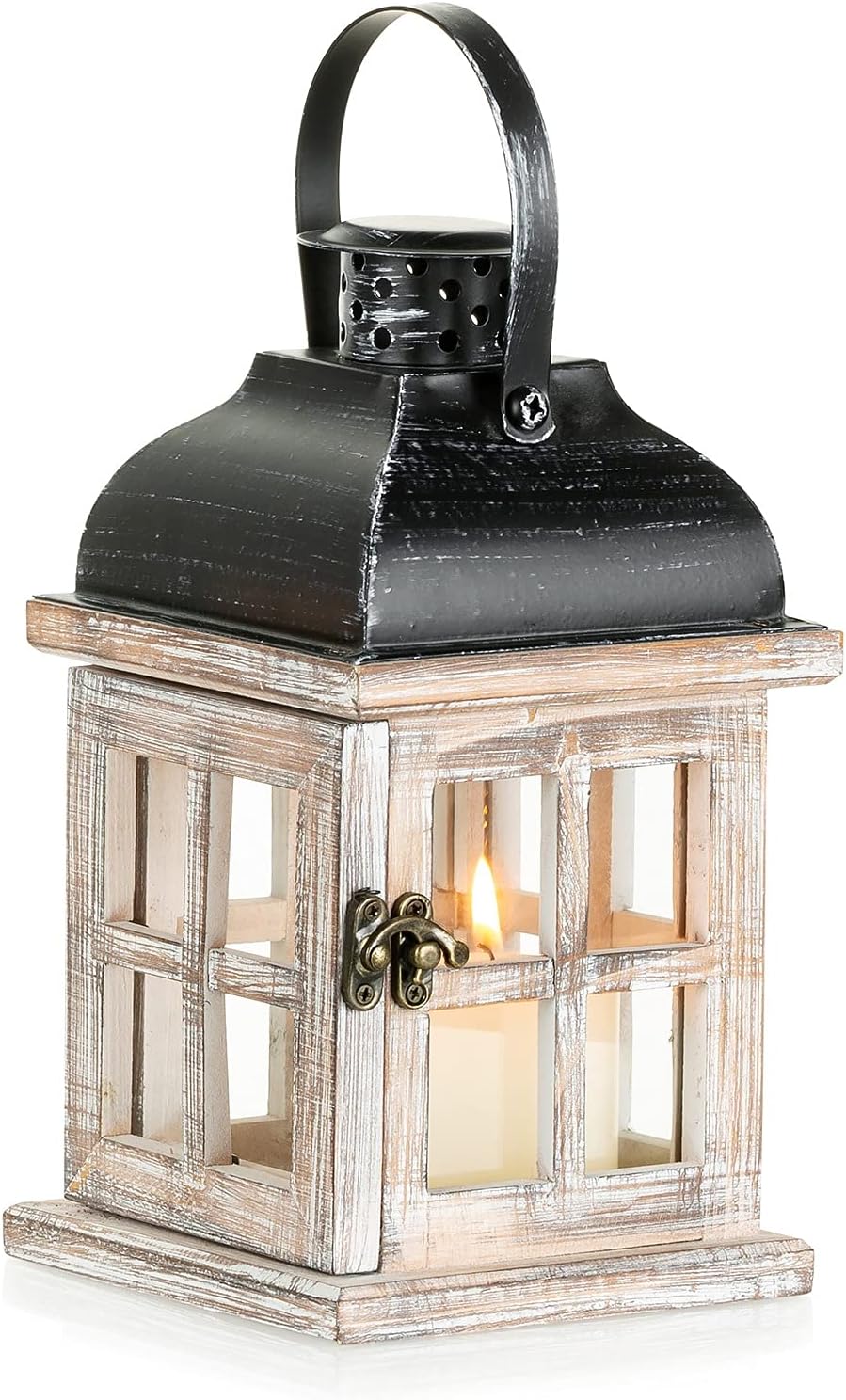 Rustic Wooden Candle Lantern J287008