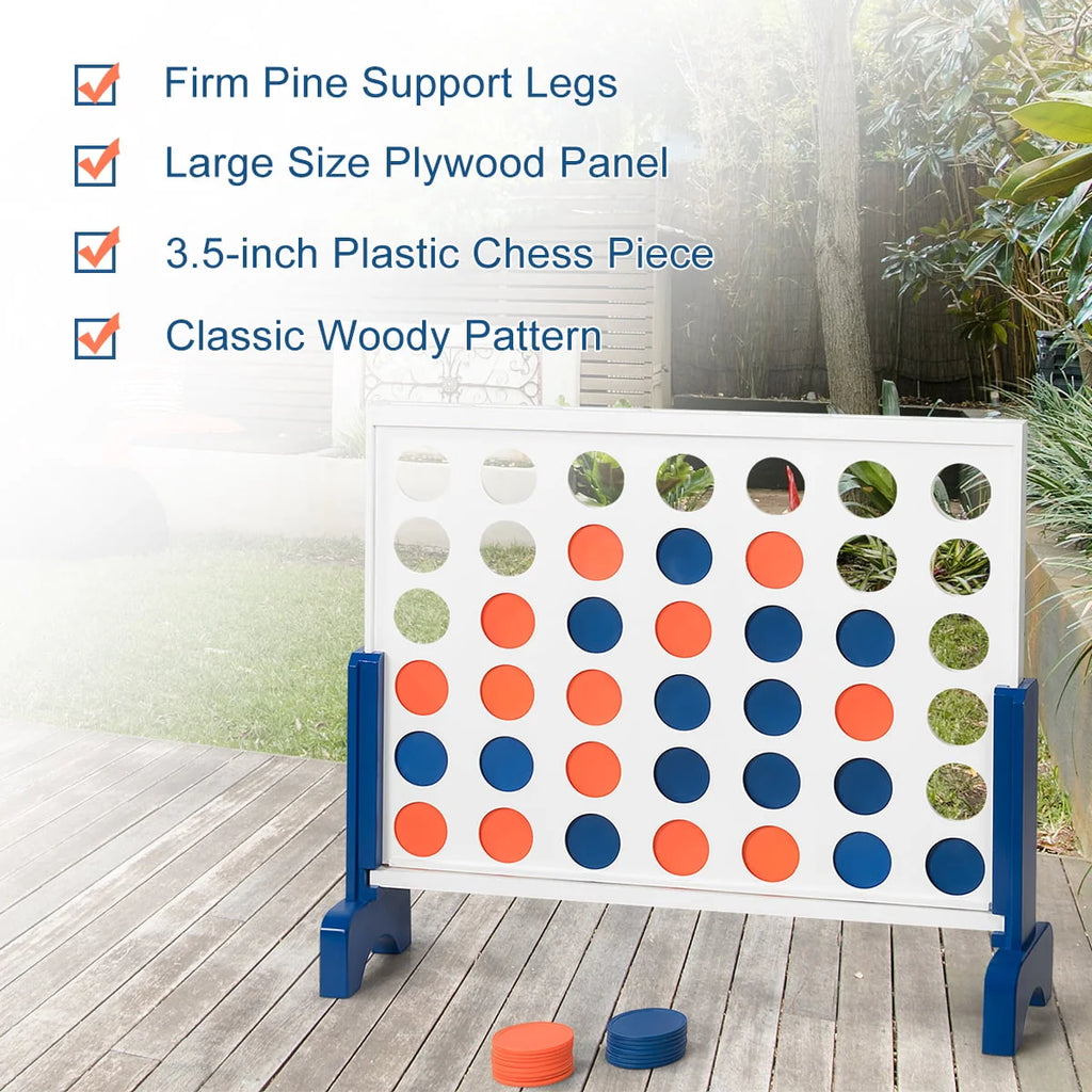 4 In A Row Game Wood Board with Carrying Bag Q7623