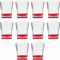 10 Whiskey Glasses Set, 11 Oz, Red Z2409