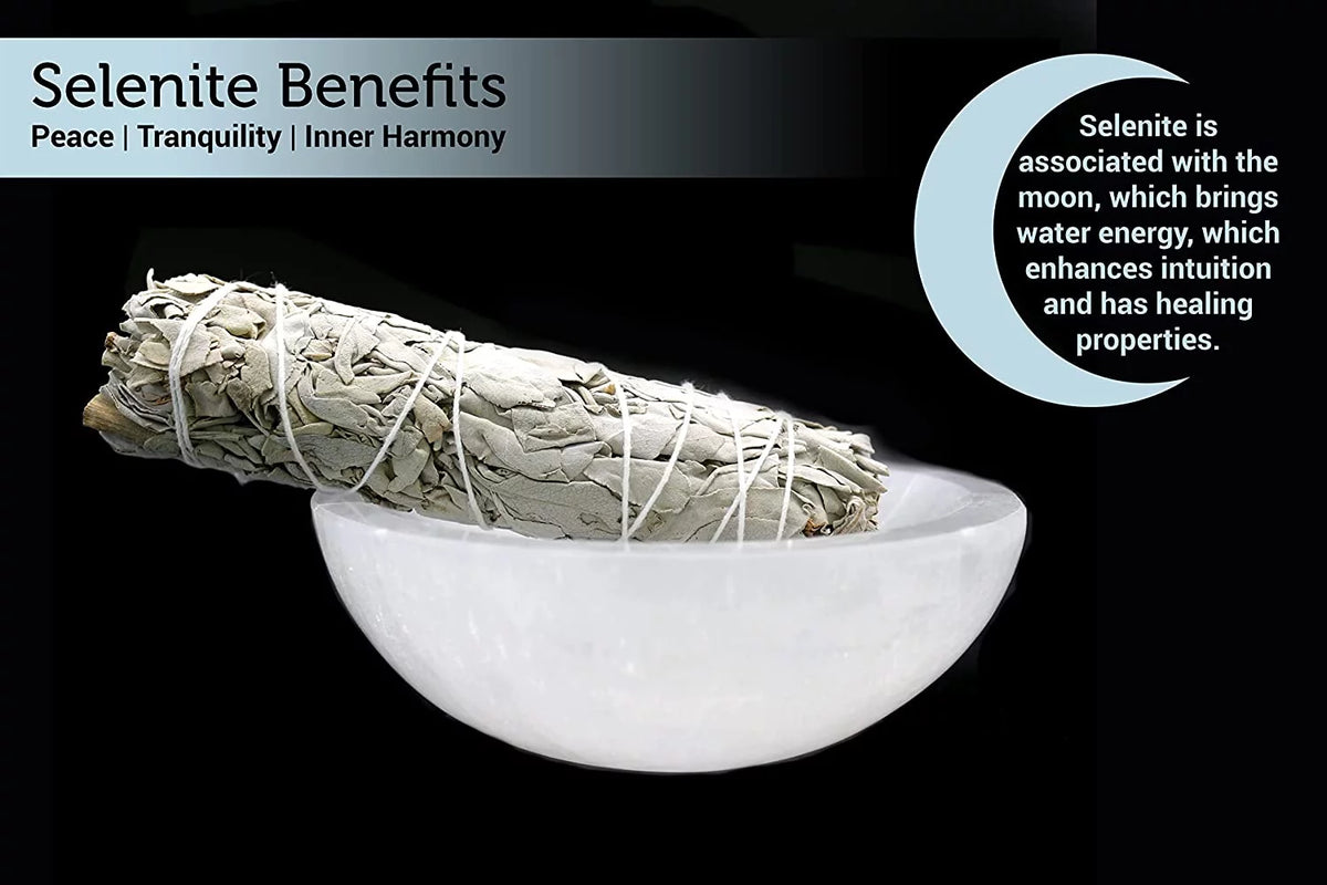 6 inch Selenite Crystal Bowl F939