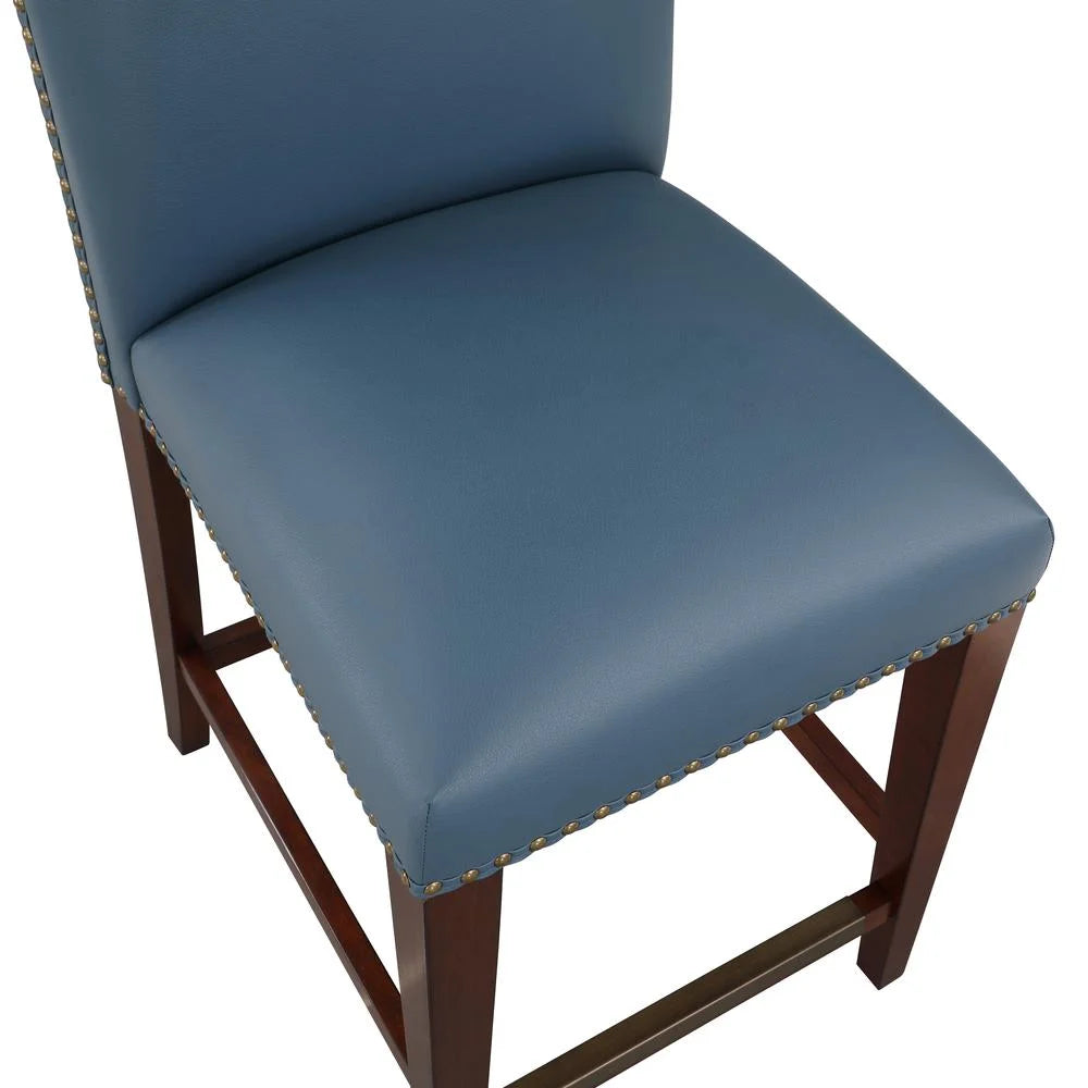 Blue Faux Leather Counter Stool F780074