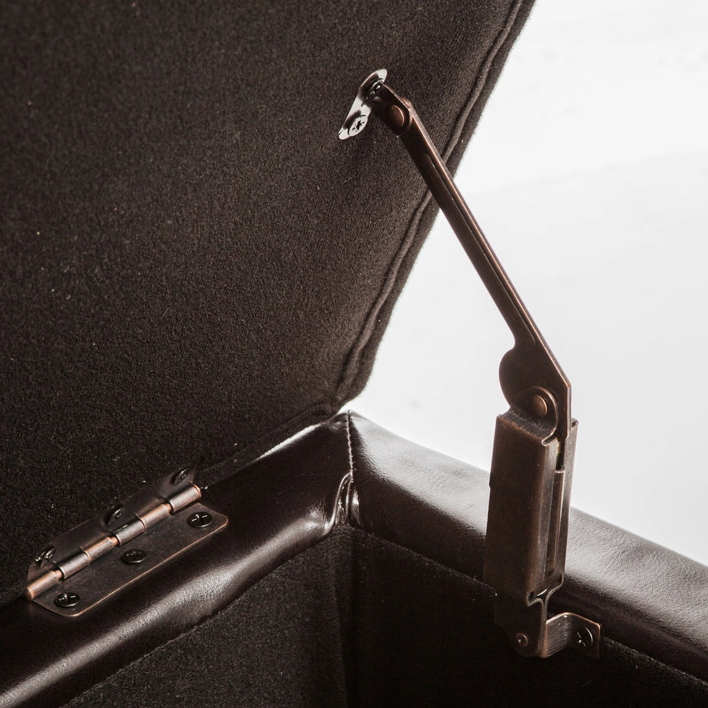 Espresso Bonded Leather Storage Ottoman T2936