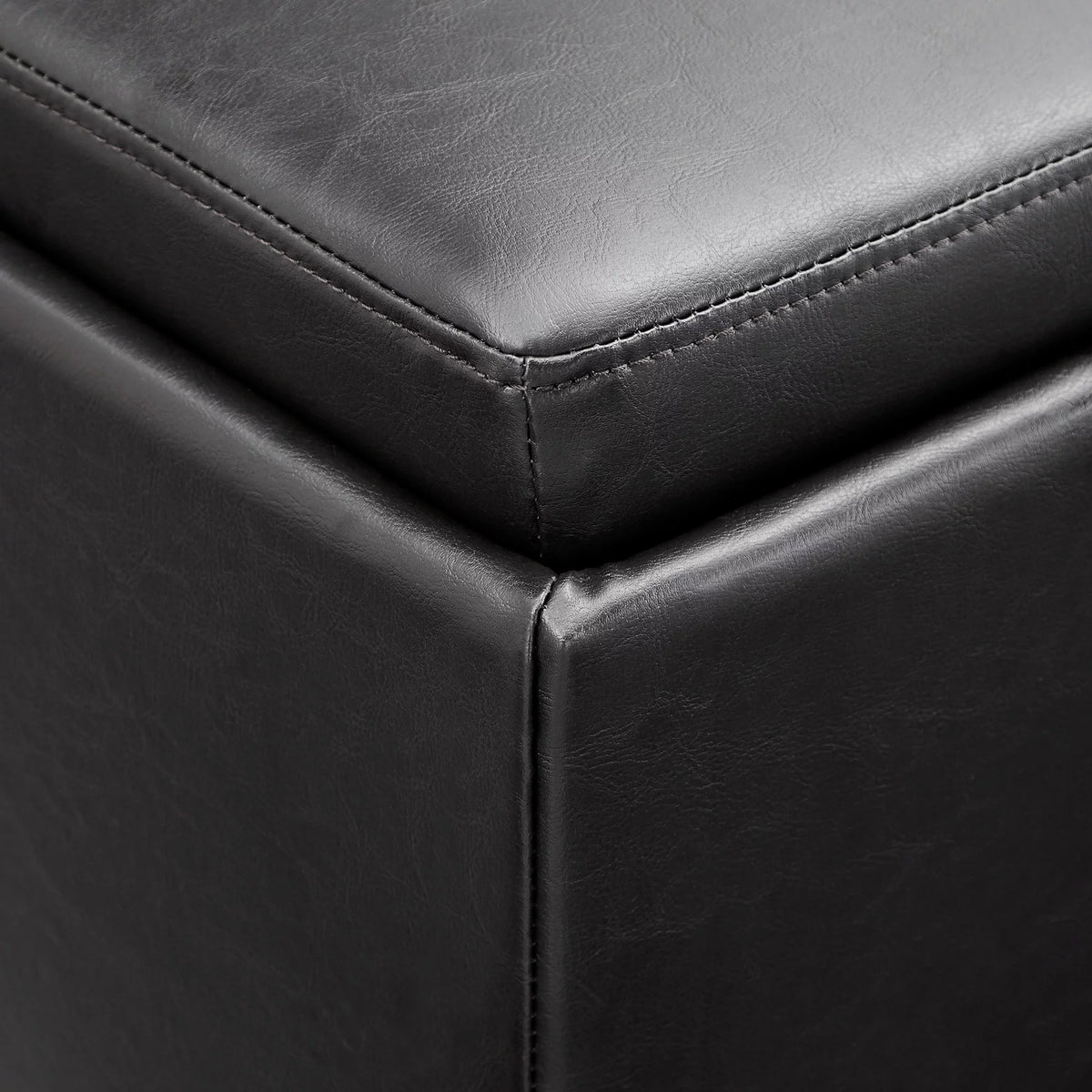 Dark Brown Faux Leather Storage Ottoman with 4 Trays P9919