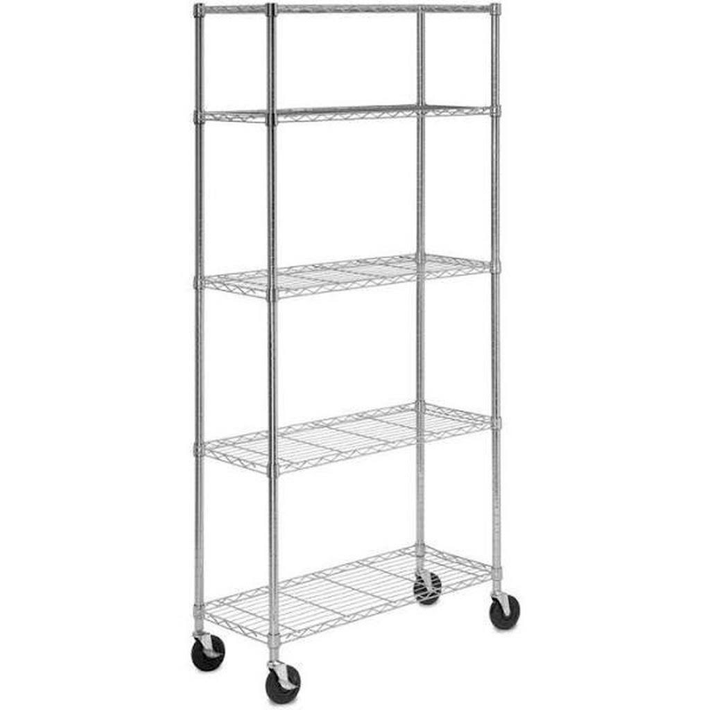48 in. 5-Shelf Grey Wire with Casters W995