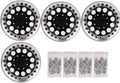 4Pcs 1.9 Inch Beadlock Wheel Rim Hub Accessory for RC Crawler Car (Black Red) R6252