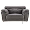 Dark Gray Italian Leather Chair T721794