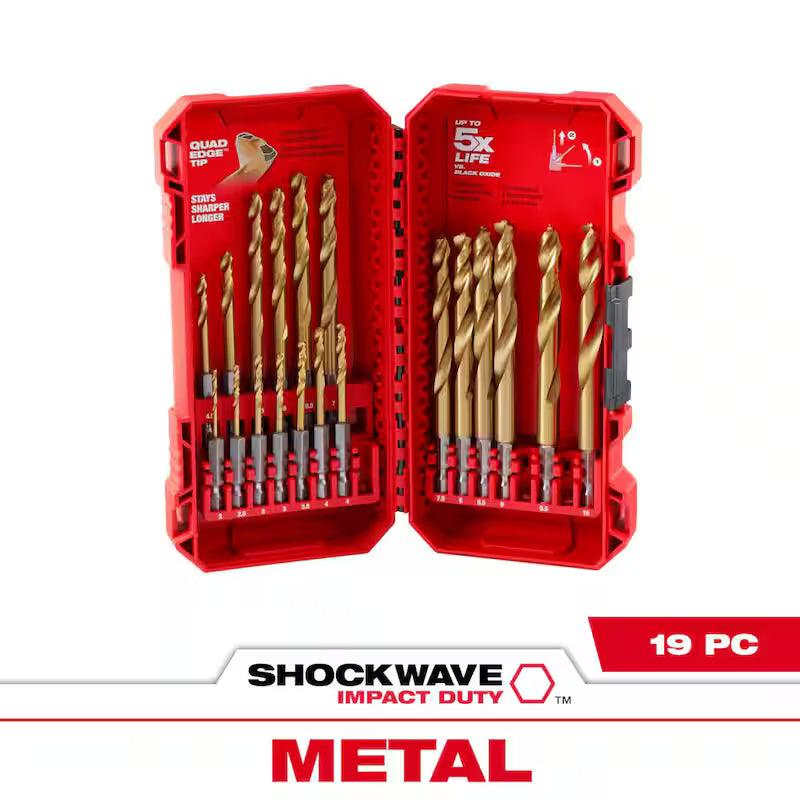 Titanium Red Helix Drill Bit Set 19-Piece Z7578