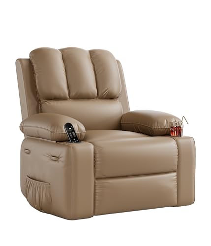 Oversized Grey Recliner Chair with Heat and Massage C16154