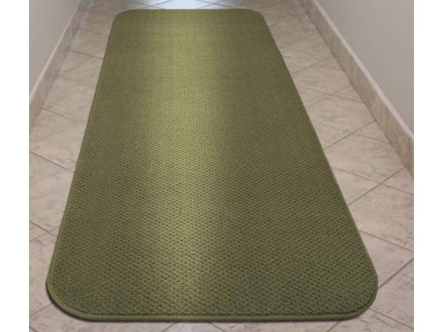 Olive Green 6 ft. x 36 in. Skid-Resistant Carpet Runner O15352