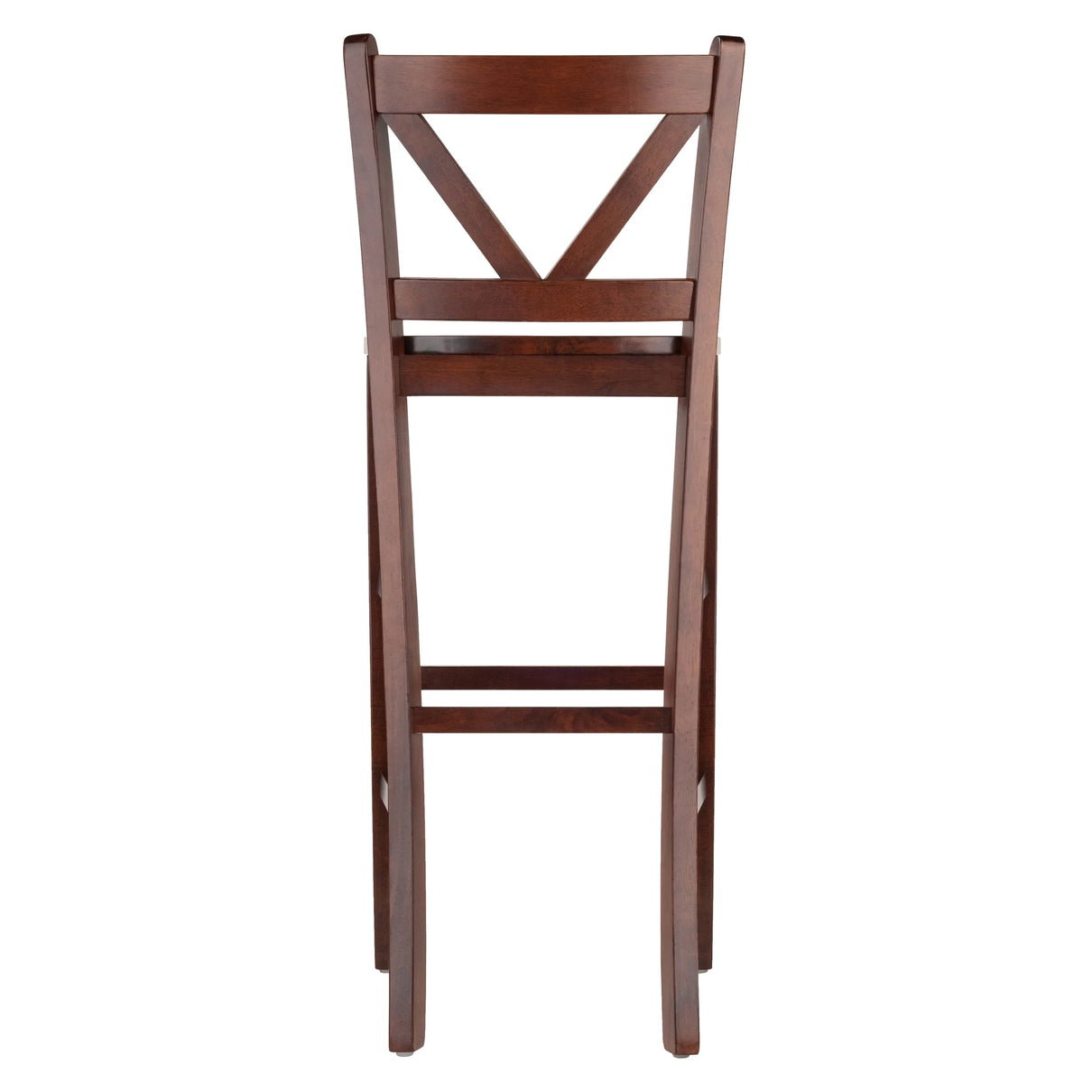 Set of 2 Walnut Finish V-Back Bar Stool G67776