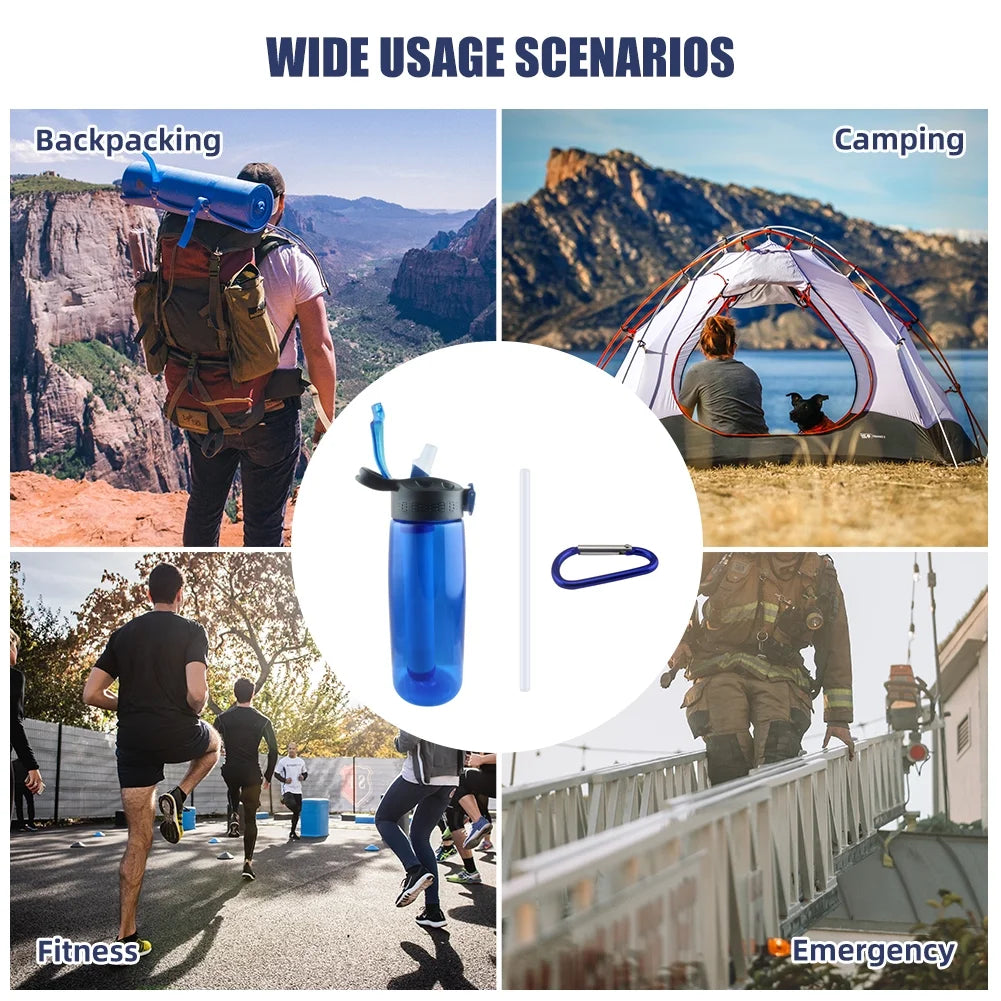 Blue Tritan Travel Bottle with Filter Lockable Lid E591