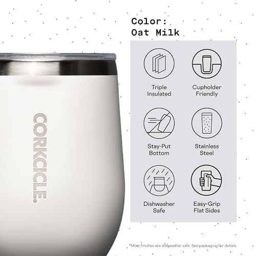 Stemless Insulated Wine Glass Tumbler, Gloss Powder Blue, 12 oz, Stainless Steel U1602