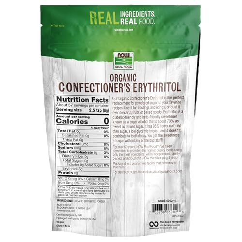 Organic Confectioner's Erythritol Powder, 1-Pound (Pack of 2) D127