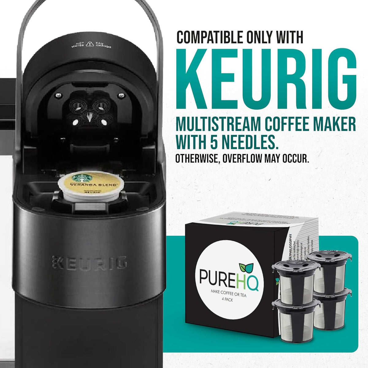 4 Pack Refillable K Cup for Keurig Coffee Maker B937690