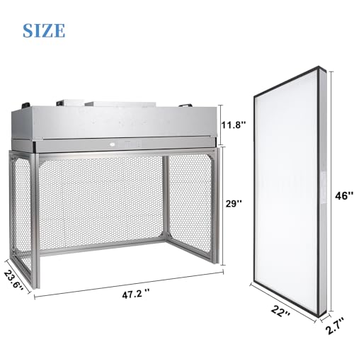 Vertical Laminar Flow Hood HEPA Filter 47.2" x 23.6" x 29" 110V D388875