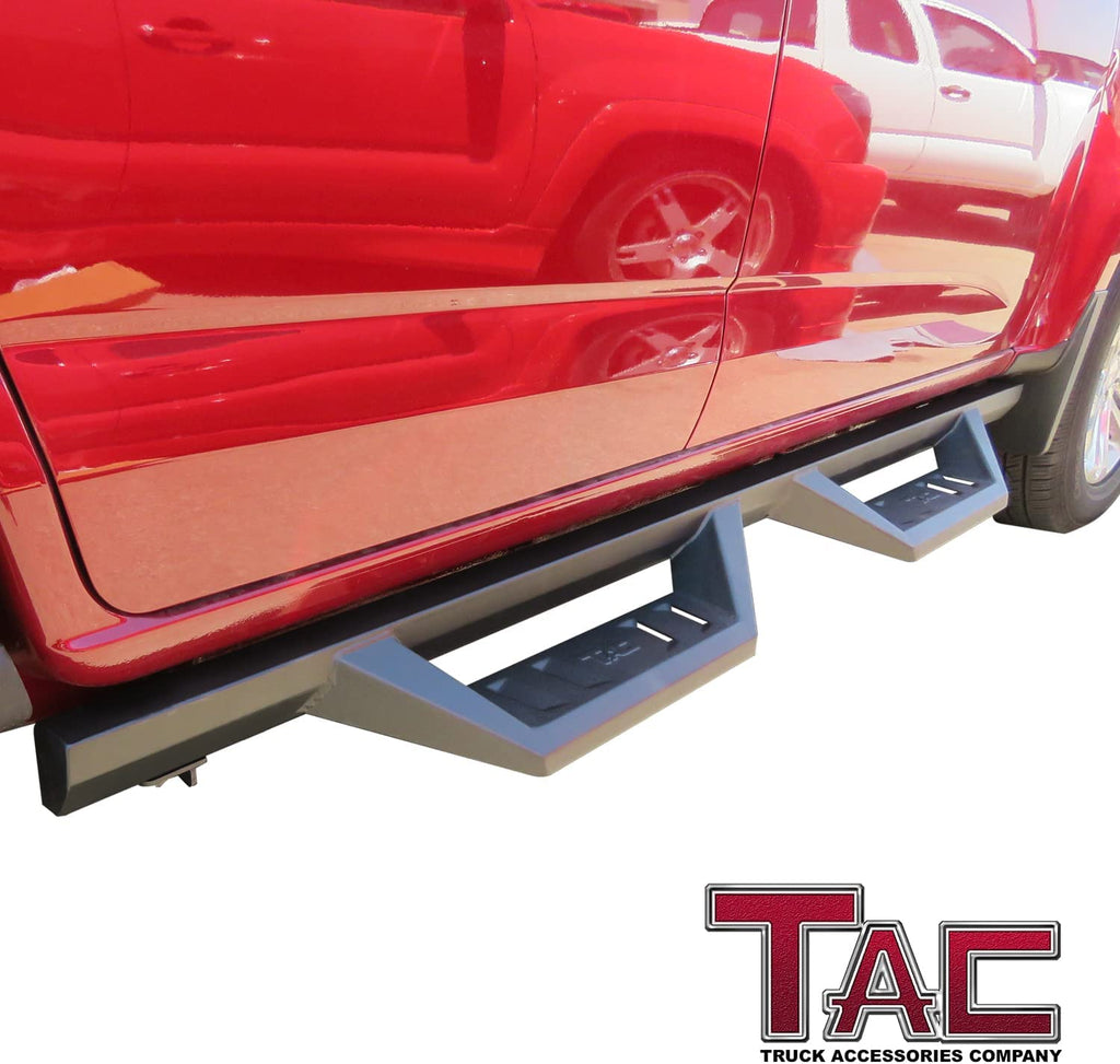 Sidewinder Running Boards for Chevy Colorado GMC Canyon Crew Cab 4" Drop Side Steps Nerf Bars Rock Slider Pickup Truck Fine Texture Black Off-Road Accessories (2pcs) L703518