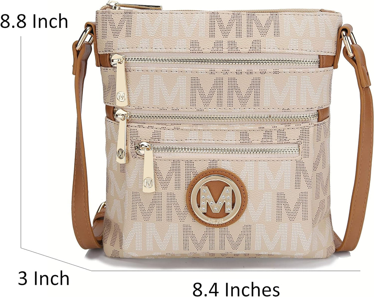 Black Multi Compartments Crossbody Q854