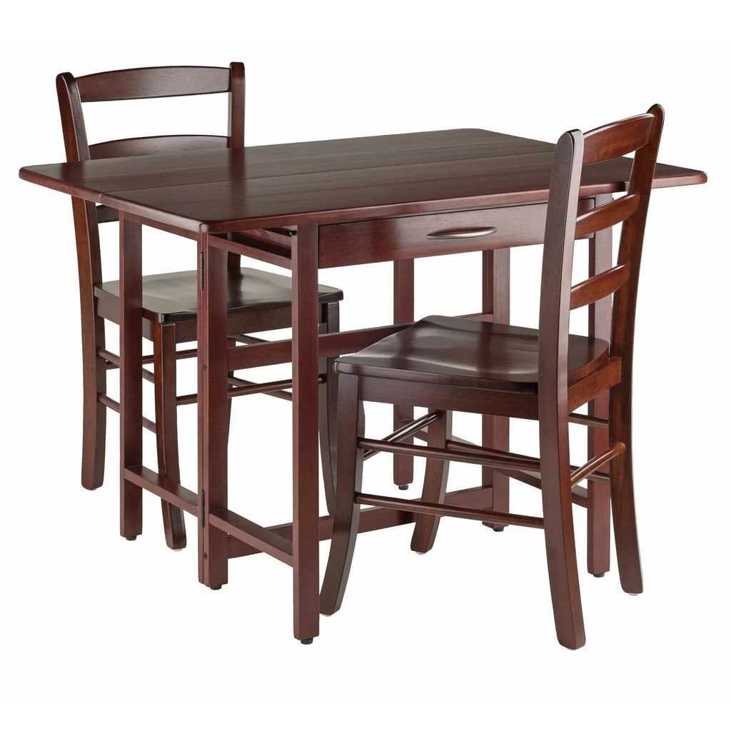 3-Pc Drop Leaf Dining Table with 2 Ladder Back Chairs R663