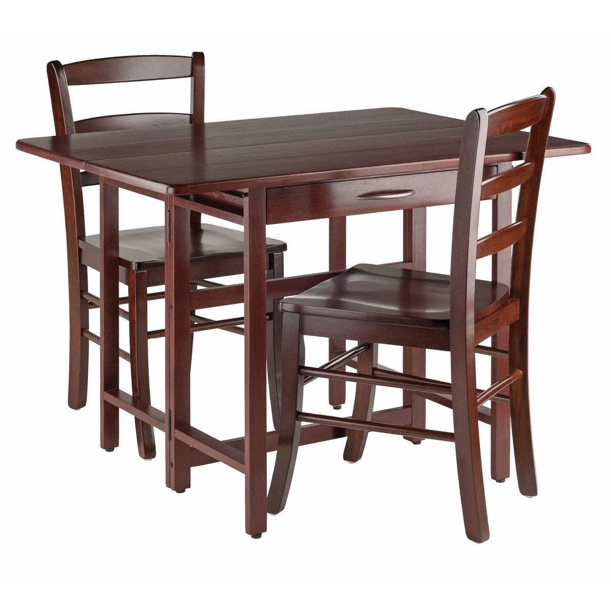 3-Pc Drop Leaf Dining Table with 2 Ladder Back Chairs R663