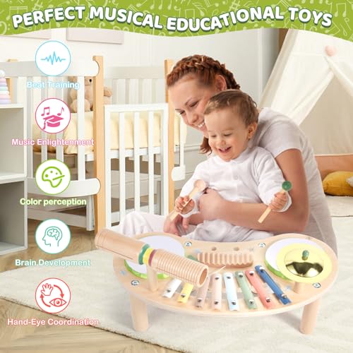 7 in 1 Kids Wooden Xylophone Drum Set P725