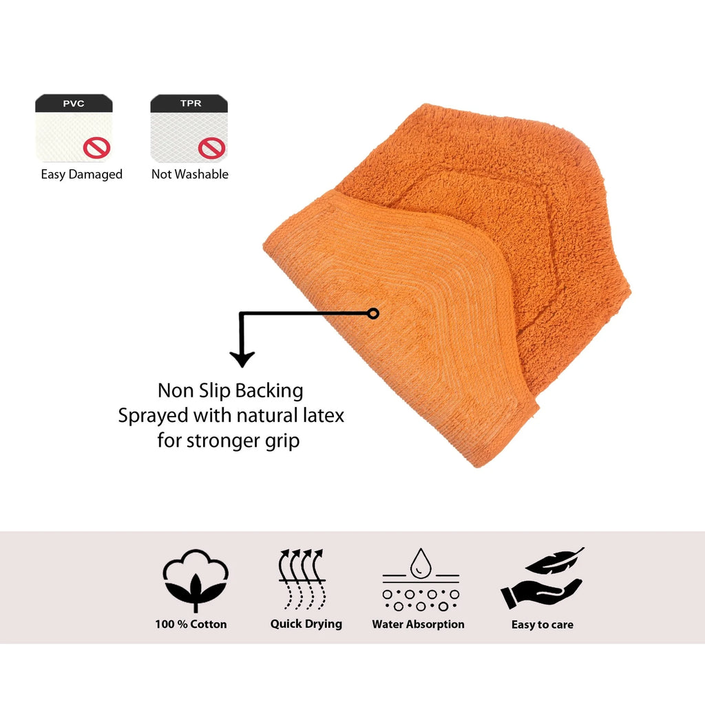 Absorbent Cotton Soft Bathroom Rug 4 Piece Set with Lid Cover A676