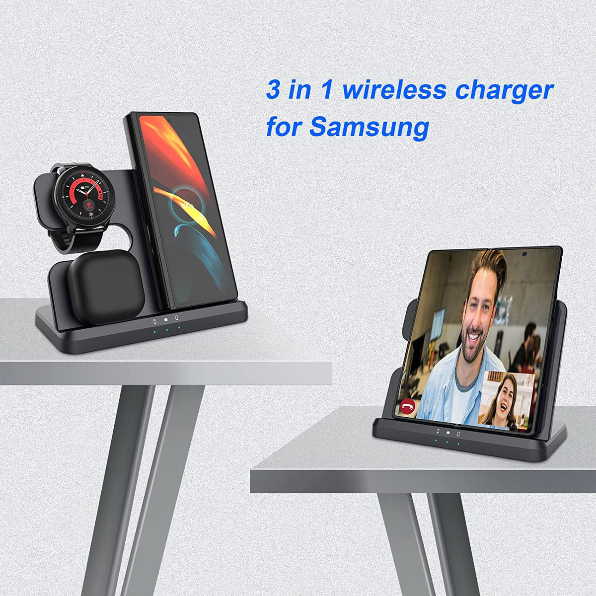 3 in 1 Wireless Charger Black K86673