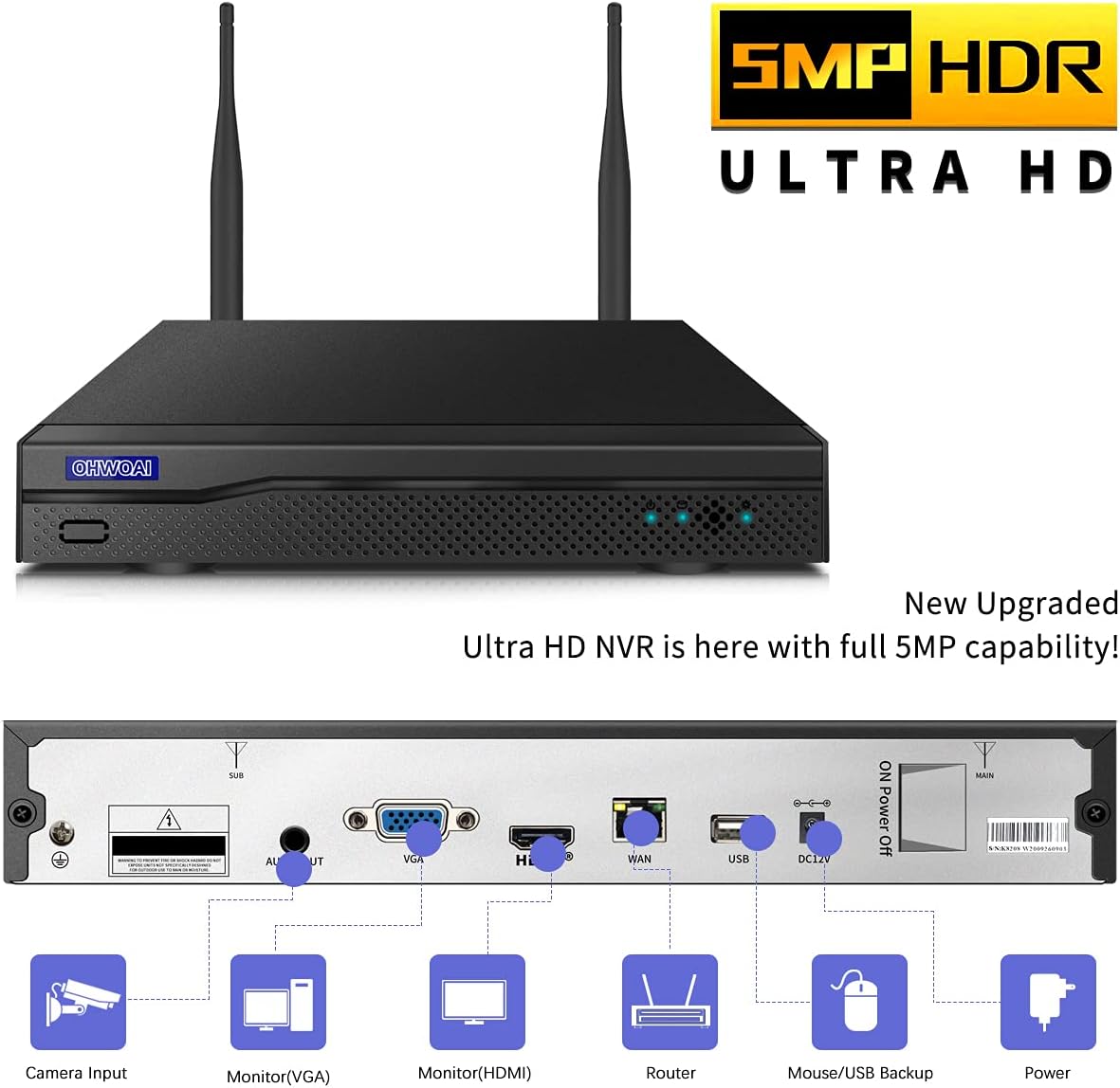 8 Channel 1080P Wireless NVR Security Camera System with 4TB Hard Drive K271