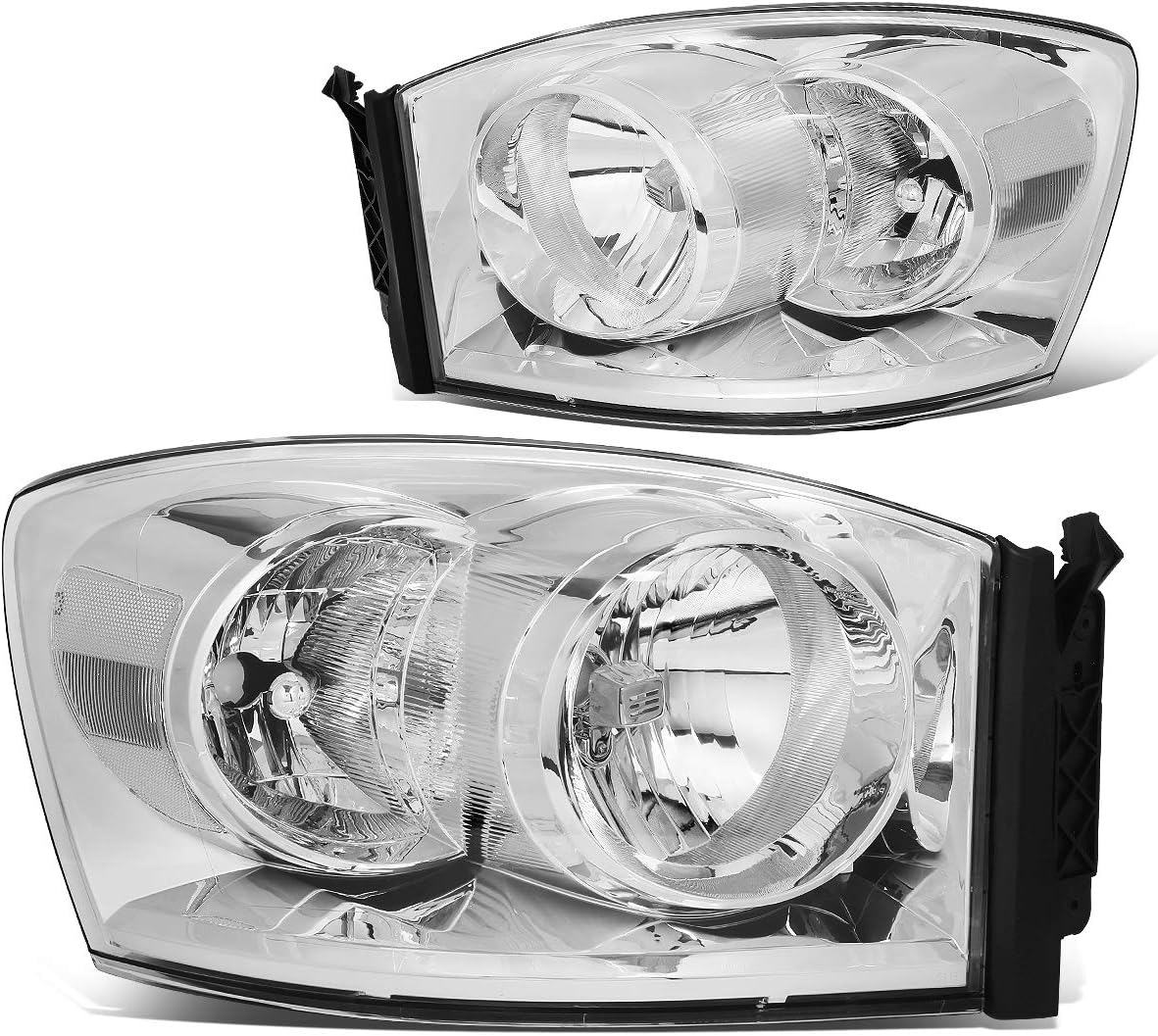 Black/Clear Dual LED DRL Sequential Turn Signal Projector Headlights Q444