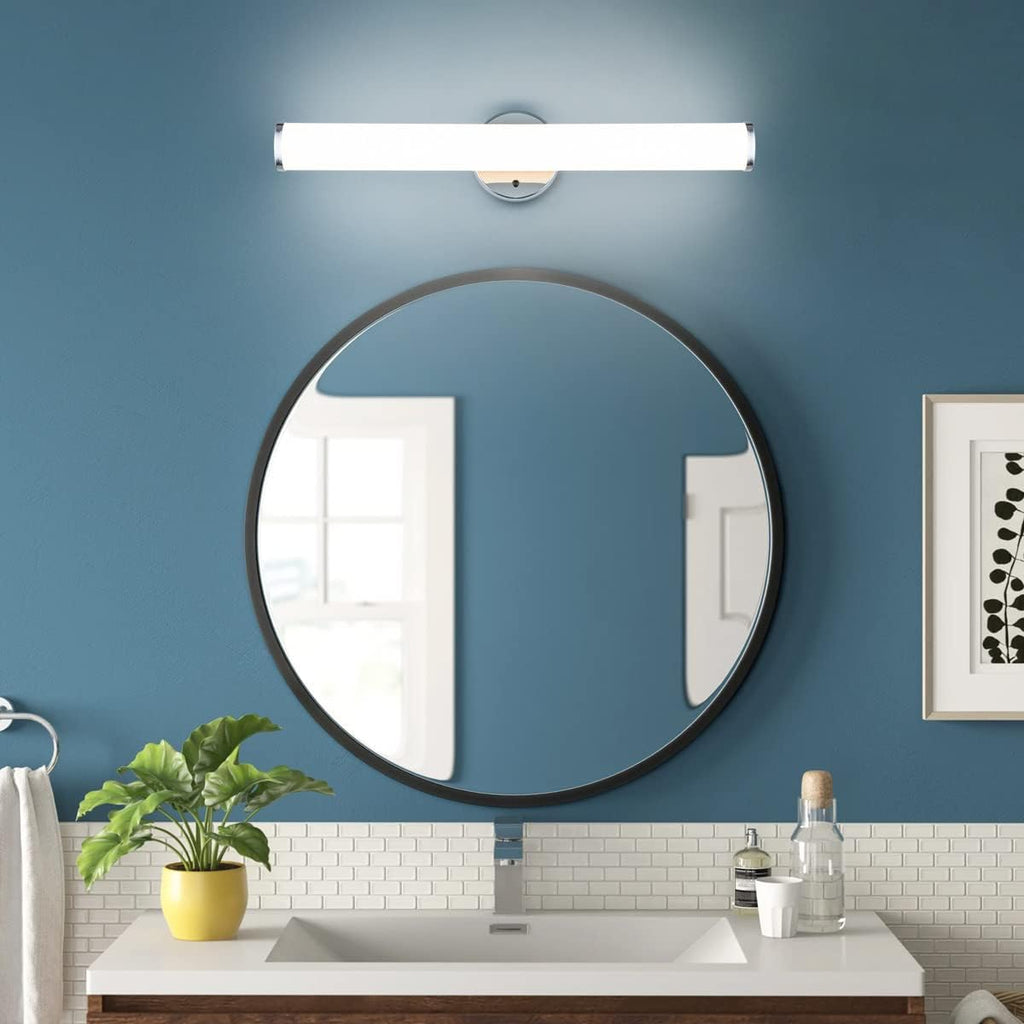 24in LED Vanity Light Dimmable Chromed Tube Cylinder Bar I42706