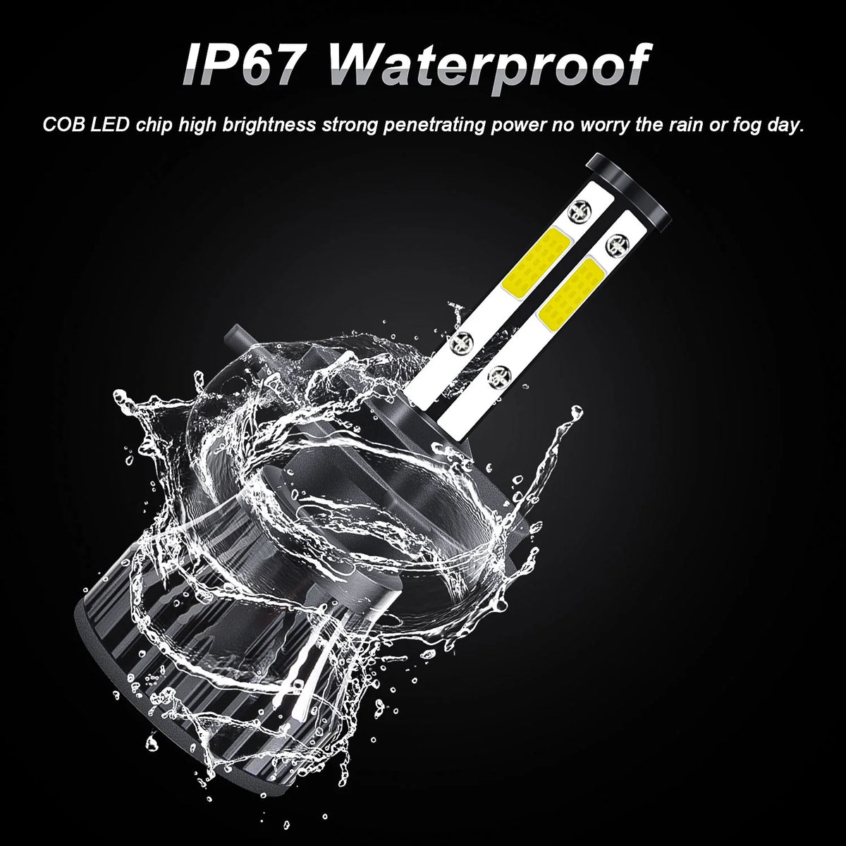 H4 High/Low Beam + H11 Fog Beam LED Headlight Bulbs 6000K Cool White U6828