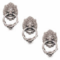 3 Door Knocker Lion Chrome Cast Brass 6 1/4 H x 3 5/8 W I556