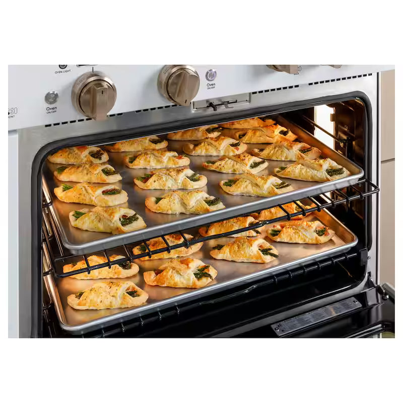 8.25 cu. ft. Smart Double Oven Dual Fuel Range with Self-Cleaning Convection Oven in Stainless Steel A843098