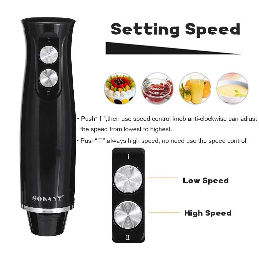 500W 4 in 1 Immersion Blender with 304 Stainless Steel Blade F4347