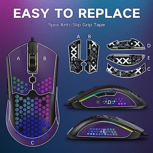 Green 65G Honeycomb Shell Wired Gaming Mouse F93905