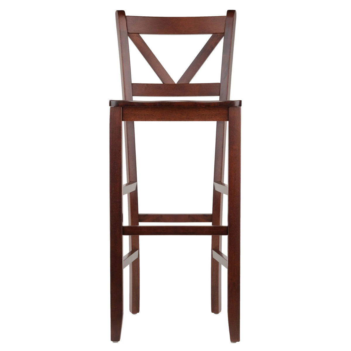 Set of 2 Walnut Finish V-Back Bar Stool G67776