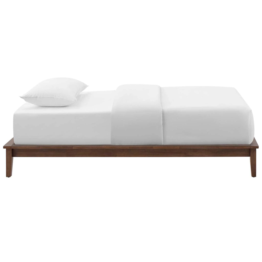 Brown Natural Wood Twin Size Platform Bed Frame U84801