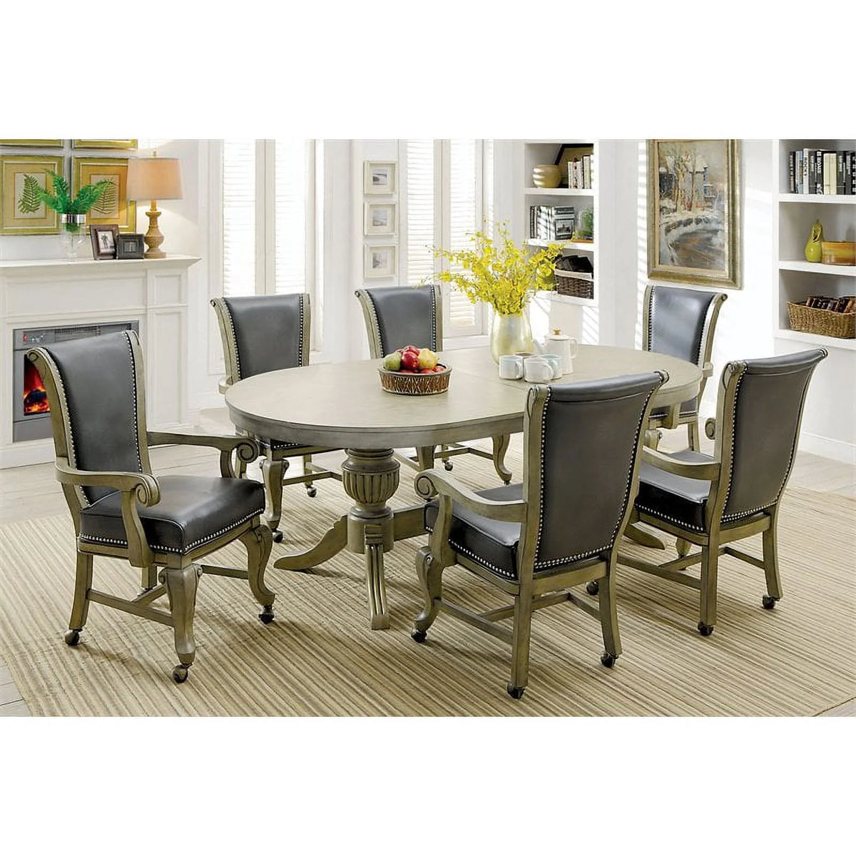 Faux Leather Gaming Chair in Gray (Set of 2) C68957