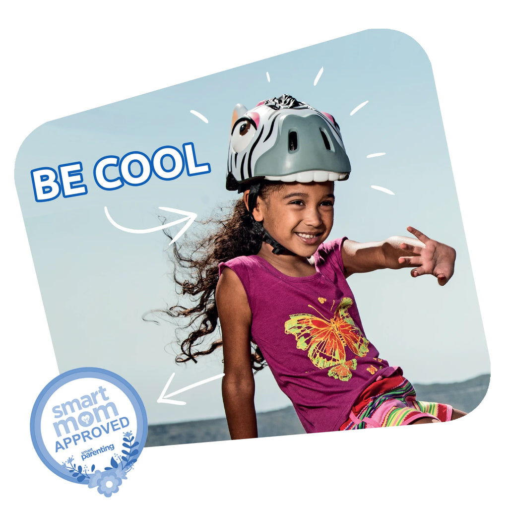 Black & White Zebra Kids Bike Helmet K385