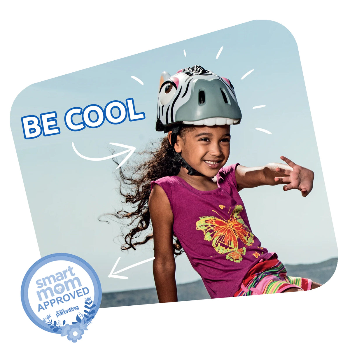 Black & White Zebra Kids Bike Helmet K385