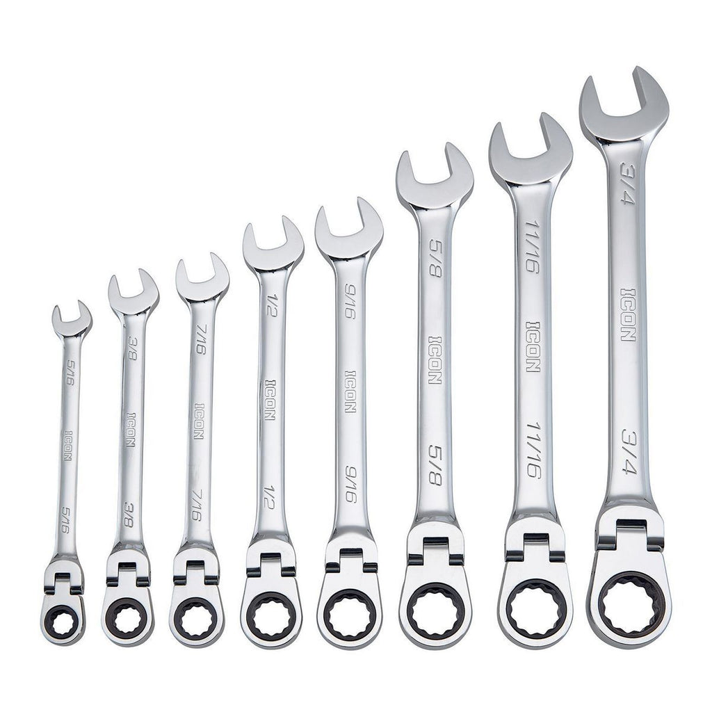 8-Piece SAE Ratcheting Combination Wrench N9609