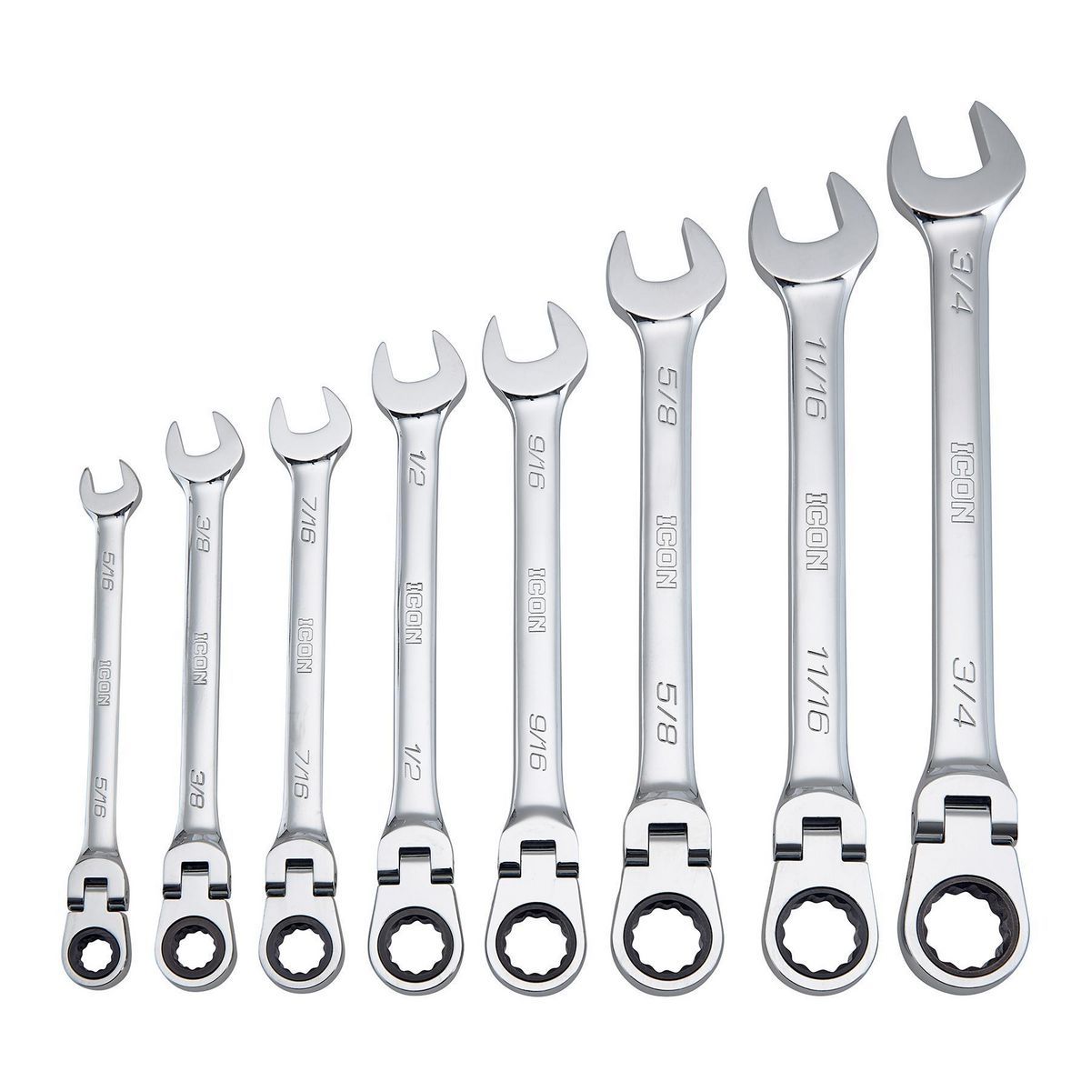 8-Piece SAE Ratcheting Combination Wrench N9609