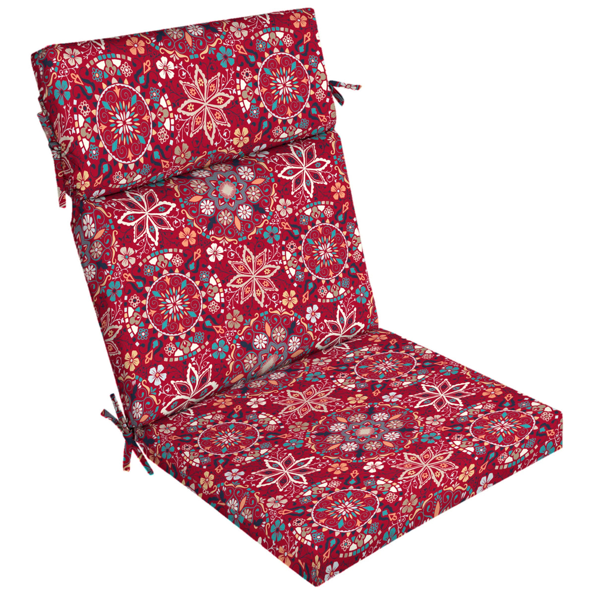 Red Medallion Outdoor Chair Cushion N8188