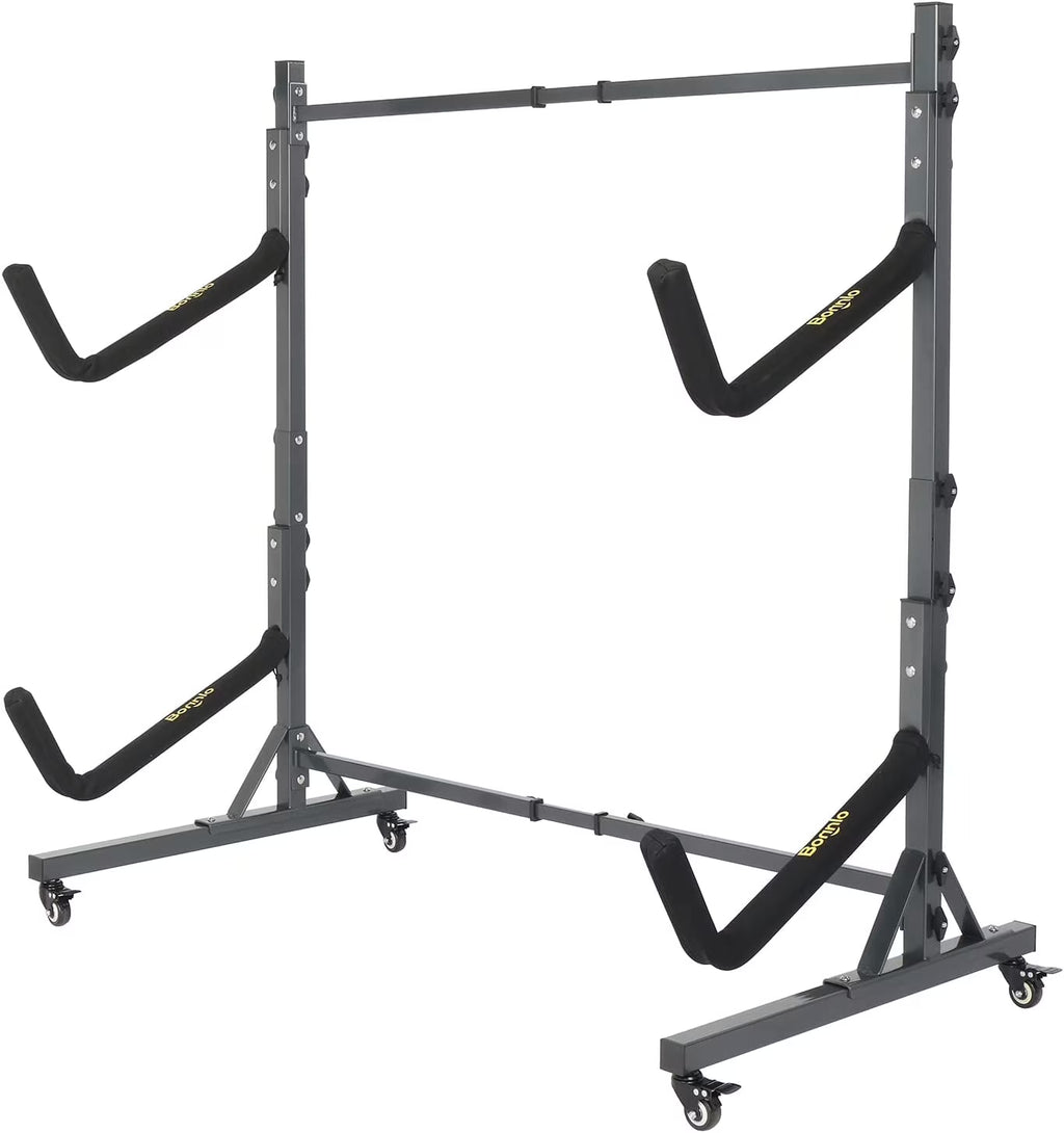 Freestanding Kayak Storage Rack with Lockable Wheels Wide Adjustable Z70248
