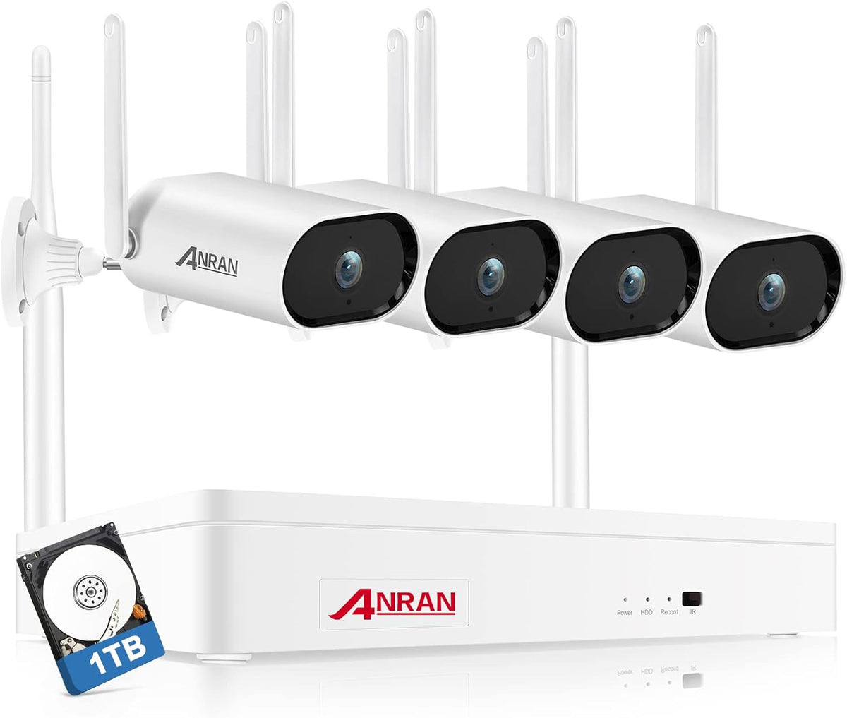 8 Channel 2K NVR 4Pcs 3MP Outdoor Security Camera System with 1TB Hard Drive B594