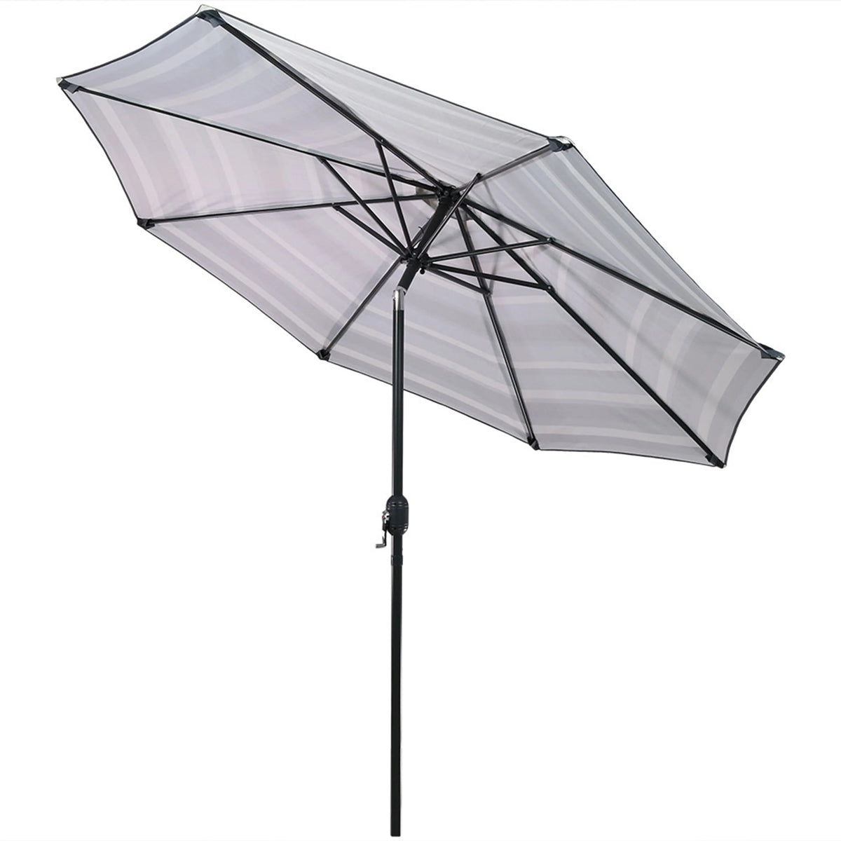 Striped 9' Patio Umbrella with Push Button Tilt & Crank A769