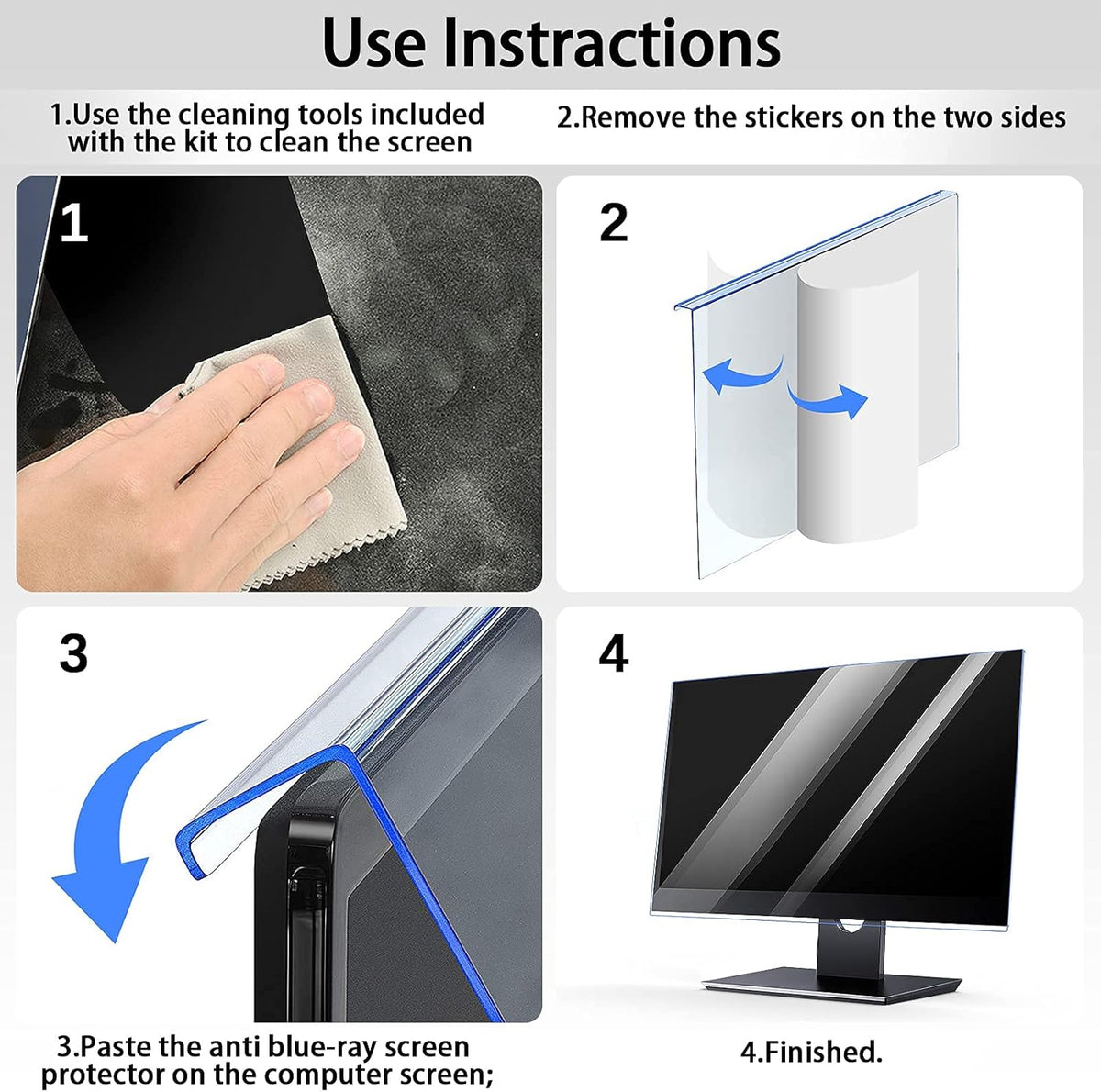 Blue Light Blocking Screen Protector for 25 and 27” Widescreen Monitors, Universal Size (24.5"x14") Pack of 2 B993