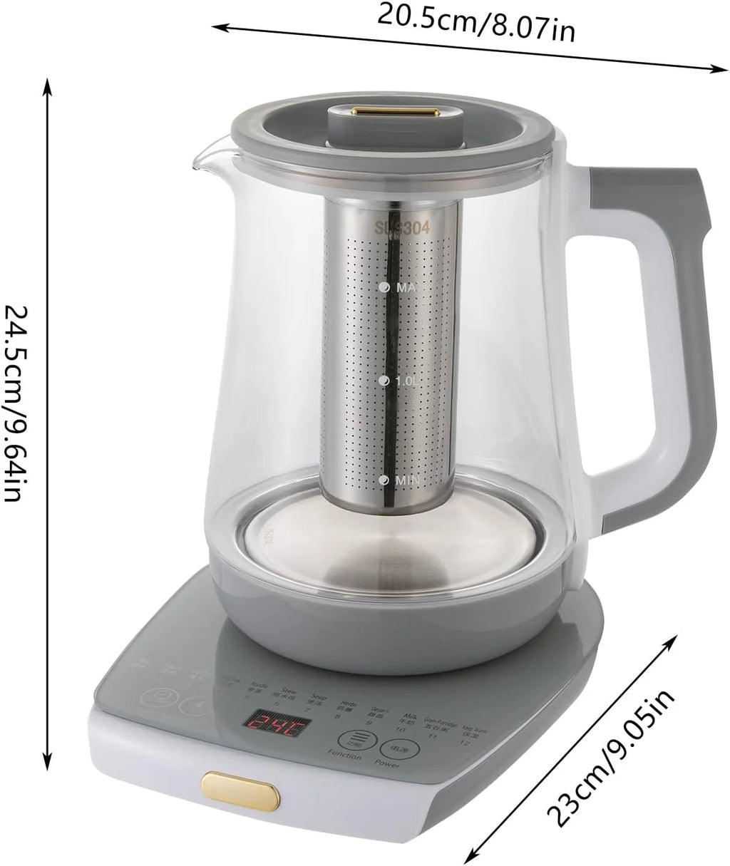 1.8L Electric Glass Tea Kettle with Temperature Control T209396