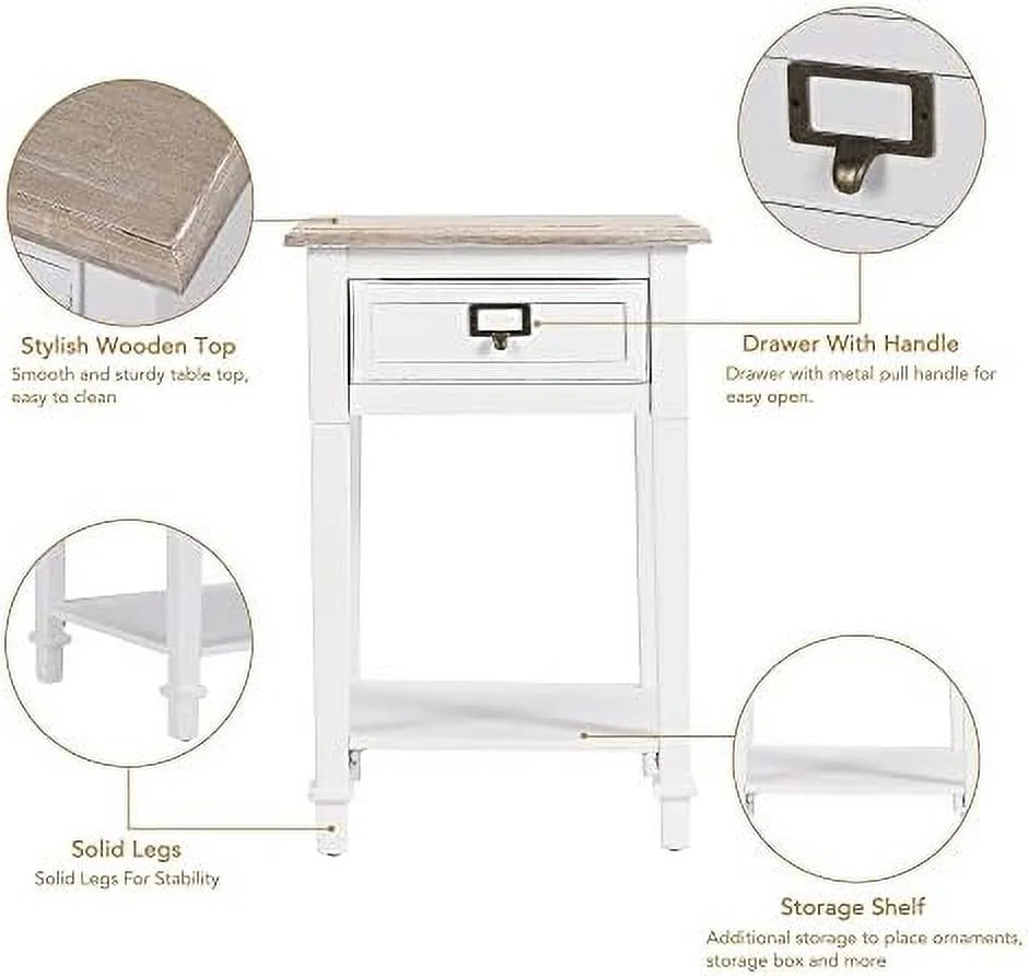 End Table with Charging Station and Drawer J233