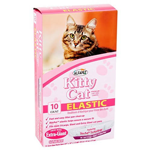 Disposable Elastic Cat Pan Liners for Large Litter Boxes, 10-Pack F108