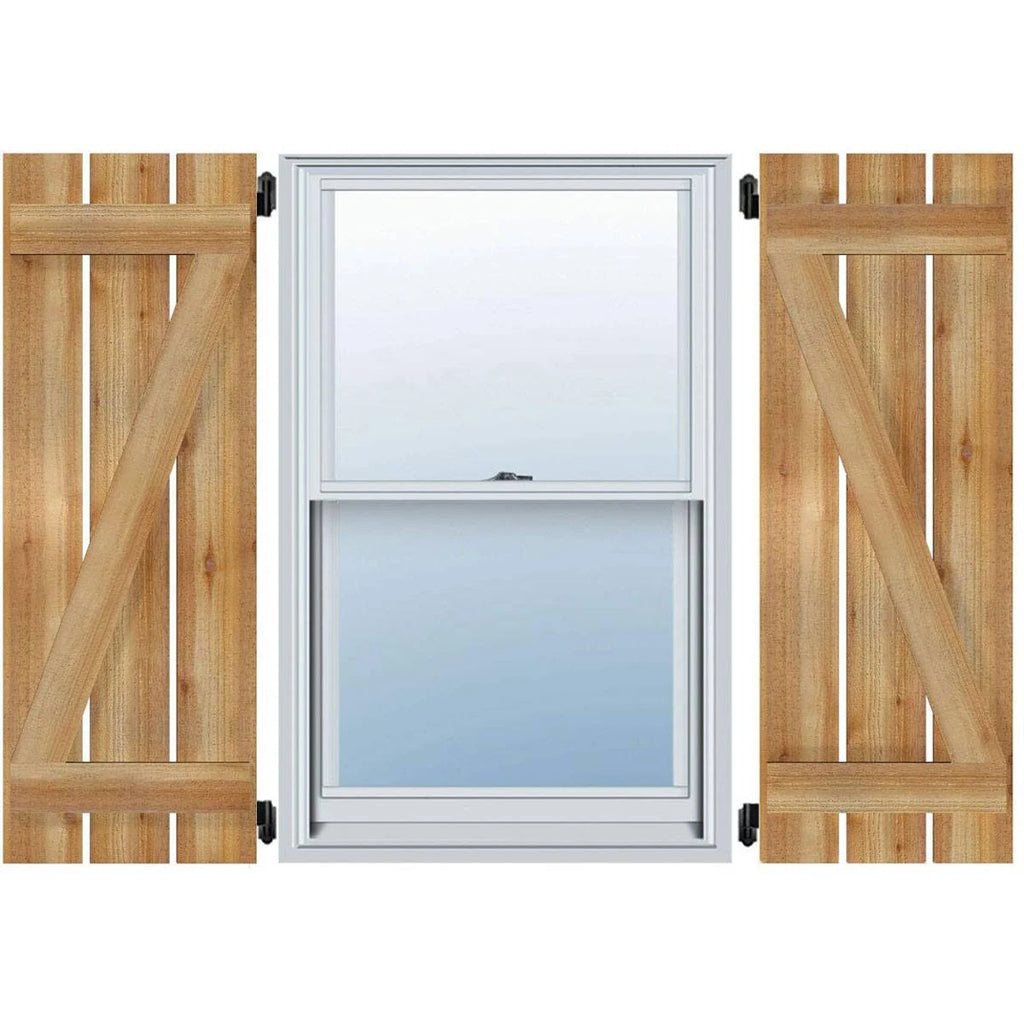 TimberCraft Shutters with Z-Bar, Rough Sawn Western Red Cedar Y76618